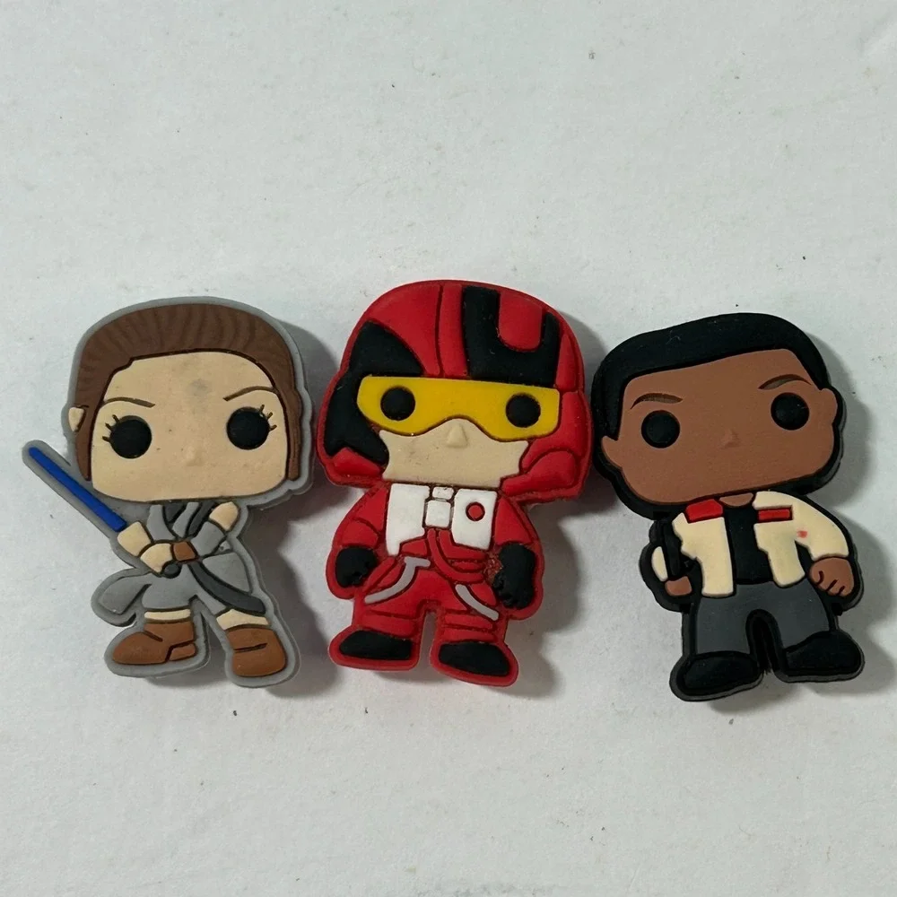 Star Wars Lot (12) Charms for Crocs Jibbitz Shoe Accessories Yoda C3PO Vader Poe